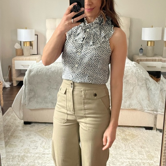 J. Crew Tops - J. Crew 100% Silk Ruffle Button-down Blouse